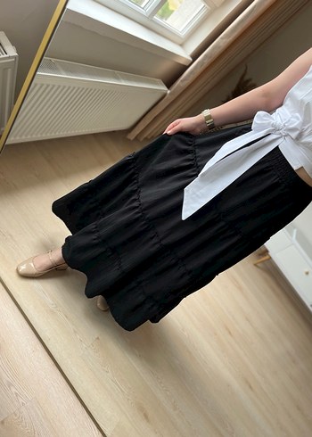 xl Beden Siyah Beli Lastikli Etek