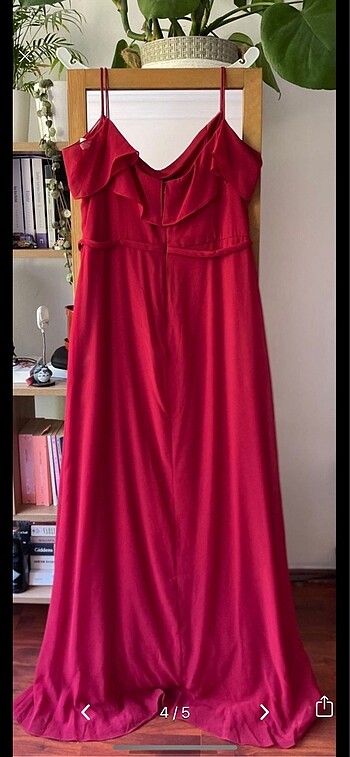 44 Beden bordo Renk Oleg Cassini Abiye Elbise