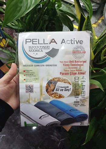 Pella Active Gri Baskılı Mutfak Bezi