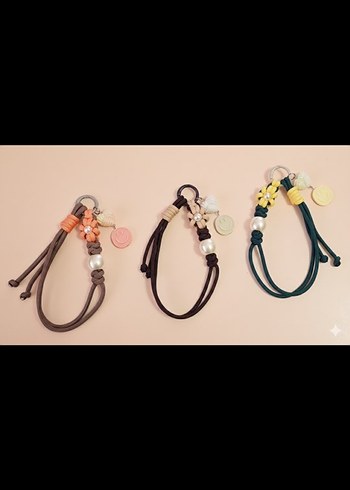 Boncuklu Bohem Tarzı Bej Anahtarlık - Görsel 4