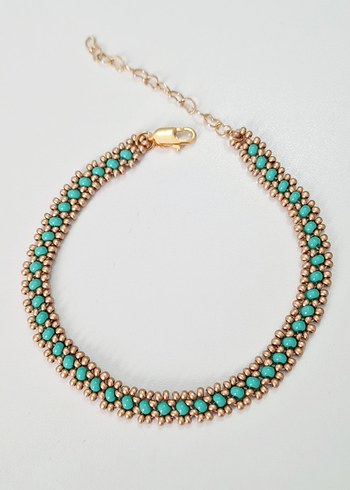 Turkuaz Boncuklu Bohem Bileklik - Görsel 3