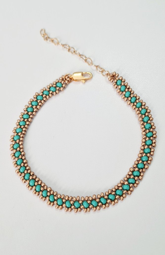 Turkuaz Boncuklu Bohem Bileklik - Görsel 3