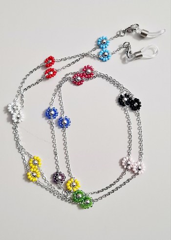 Boncuklu Çok Renkli Bohem Kadın Gözlük zinciri - Görsel 5