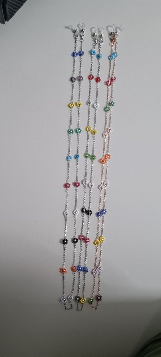 Boncuklu Çok Renkli Bohem Kadın Gözlük zinciri - Görsel 4