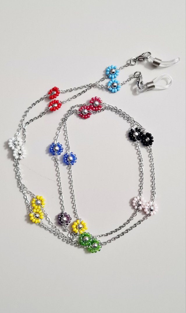 Boncuklu Çok Renkli Bohem Kadın Gözlük zinciri - Görsel 5