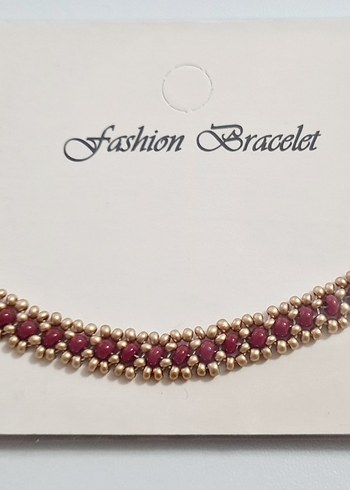 Nakışlı Boncuklu Kırmızı Bohem Bileklik - Görsel 2