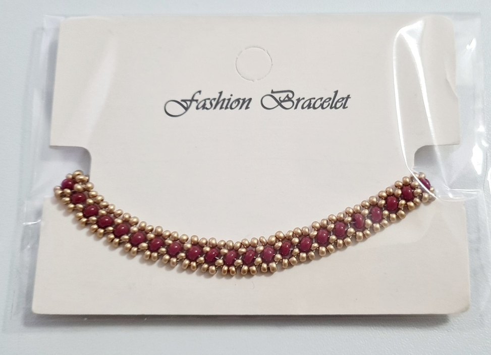 Nakışlı Boncuklu Kırmızı Bohem Bileklik - Görsel 2