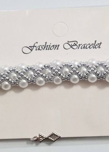 Beyaz Boncuklu Kadın Bileklik - Görsel 2