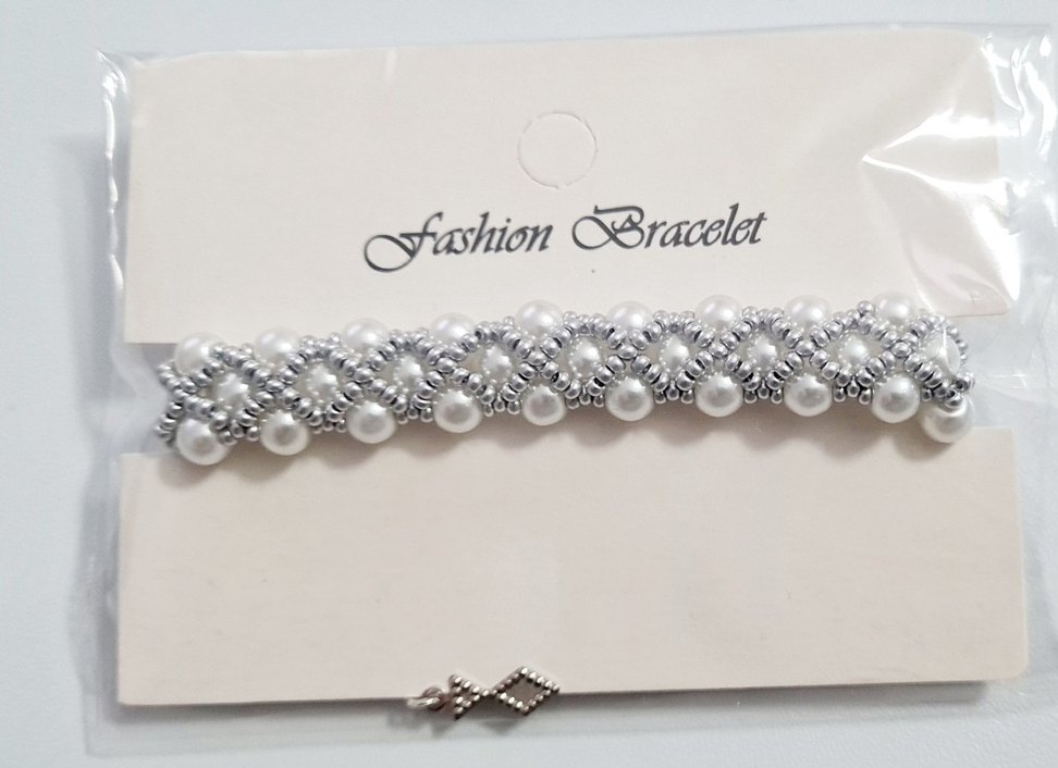 Beyaz Boncuklu Kadın Bileklik - Görsel 2