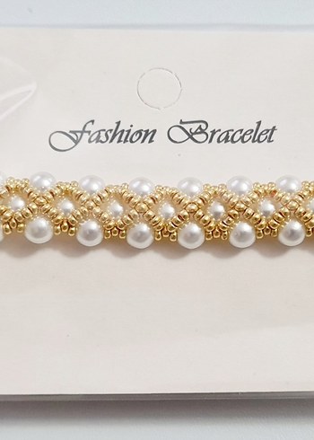 Beyaz Boncuklu Kadın Bileklik - Görsel 2