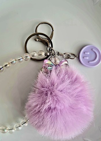 Mor Peluş Bohem Anahtarlık