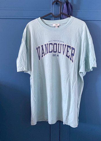 Mavi Baskılı Kadın Denim Tişört - Görsel 3