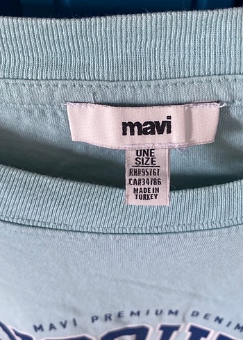 Mavi Baskılı Kadın Denim Tişört - Görsel 4