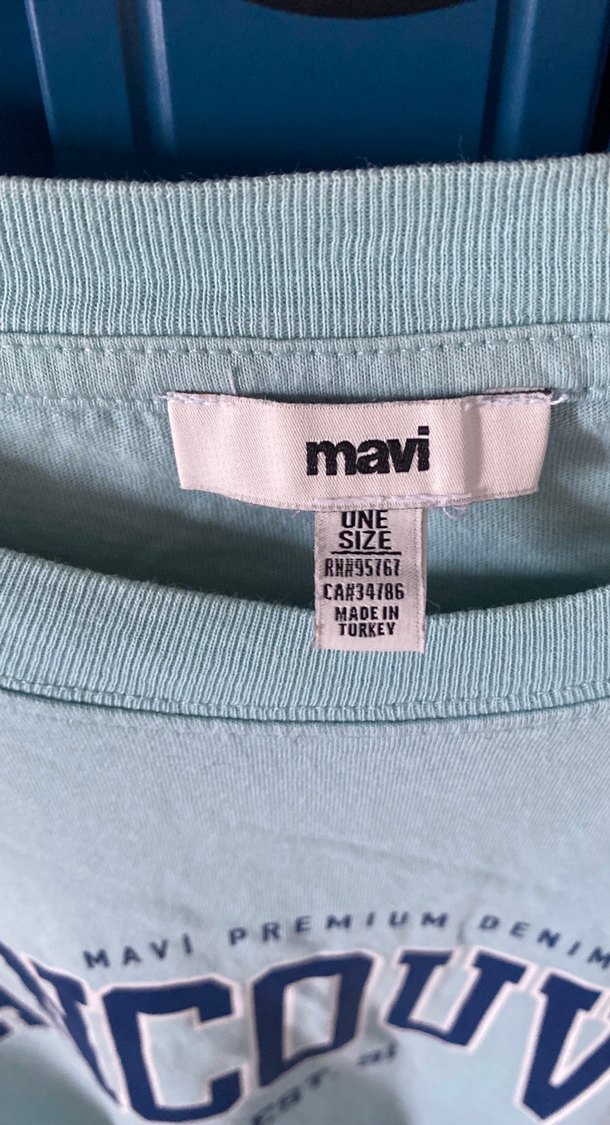 Mavi Baskılı Kadın Denim Tişört - Görsel 4