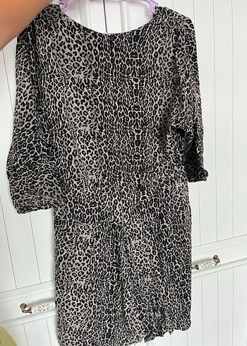 l Beden gri Renk Gri Leopar Desenli tulum
