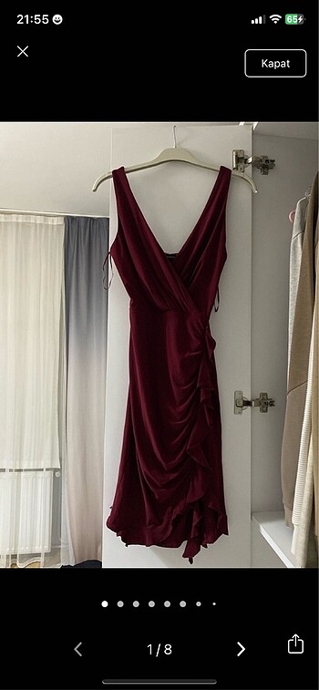 Bordo elbise
