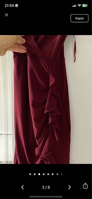 Trendyol & Milla Bordo elbise