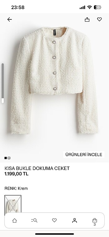 H&M ceket sıfır ürün hiç kullanılmadı