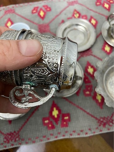  Beden gri Renk Vintage Osmanlı kahve fincanları