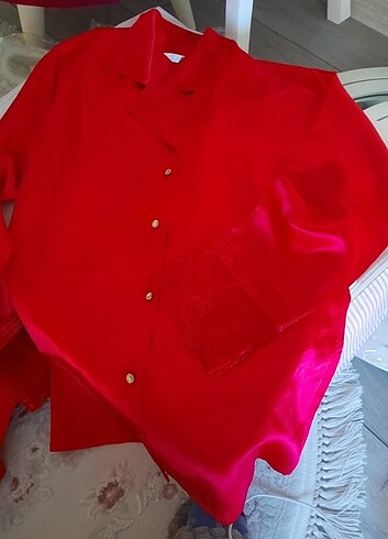 s Beden kırmızı Renk Kınalık pijama takımı