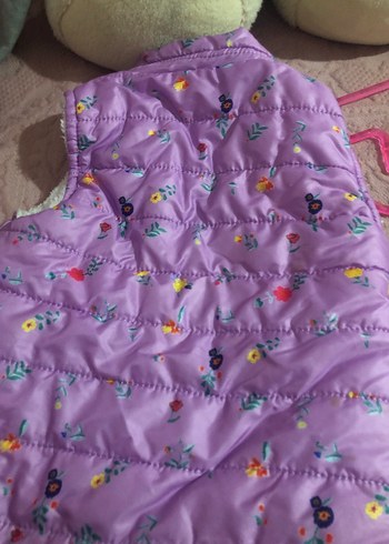 Kız Çocuk Mor Nakışlı Fermuarlı Yelek - Görsel 3