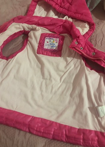 Kız Çocuk Kapüşonlu Pembe Yelek - Görsel 2