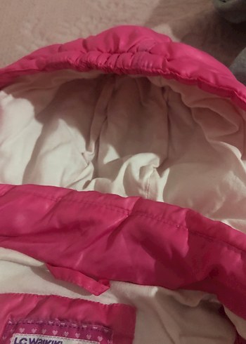 Kız Çocuk Kapüşonlu Pembe Yelek - Görsel 3