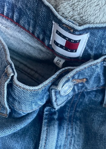 s Beden mavi Renk Nakışlı Düğmeli Rahat Kesim Midi Kot Pantolon