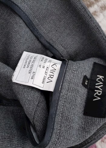 Kayra Gri Baskılı Kadın Kumaş Pantolon