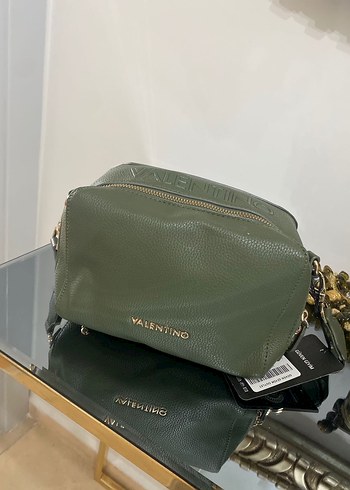 Valentino Kemer Detaylı Haki Deri Kadın Çanta - Görsel 5