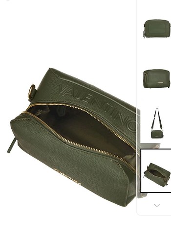 Valentino Kemer Detaylı Haki Deri Kadın Çanta - Görsel 2