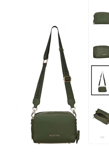Valentino Kemer Detaylı Haki Deri Kadın Çanta - Görsel 3