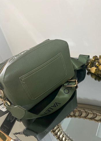 Valentino Kemer Detaylı Haki Deri Kadın Çanta - Görsel 6