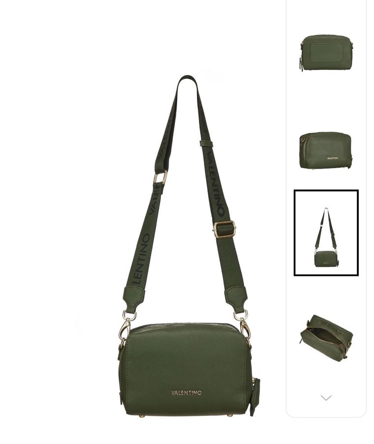 Valentino Kemer Detaylı Haki Deri Kadın Çanta - Görsel 3
