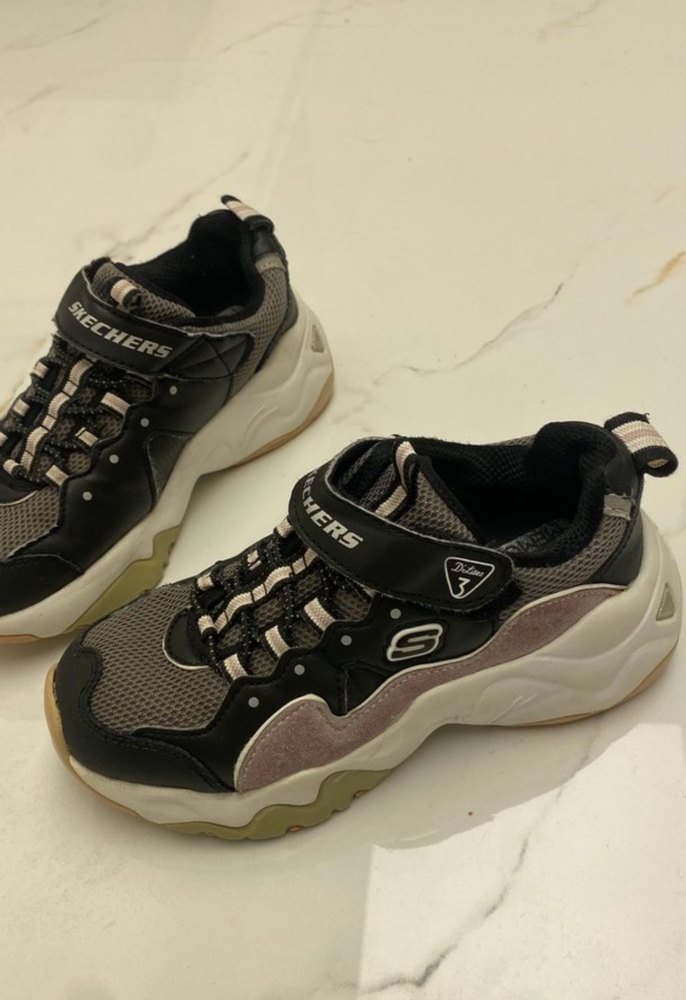 Kız çocuk  Pembe Gri Bağcıklı SKECHERS DLİTES - Görsel 3