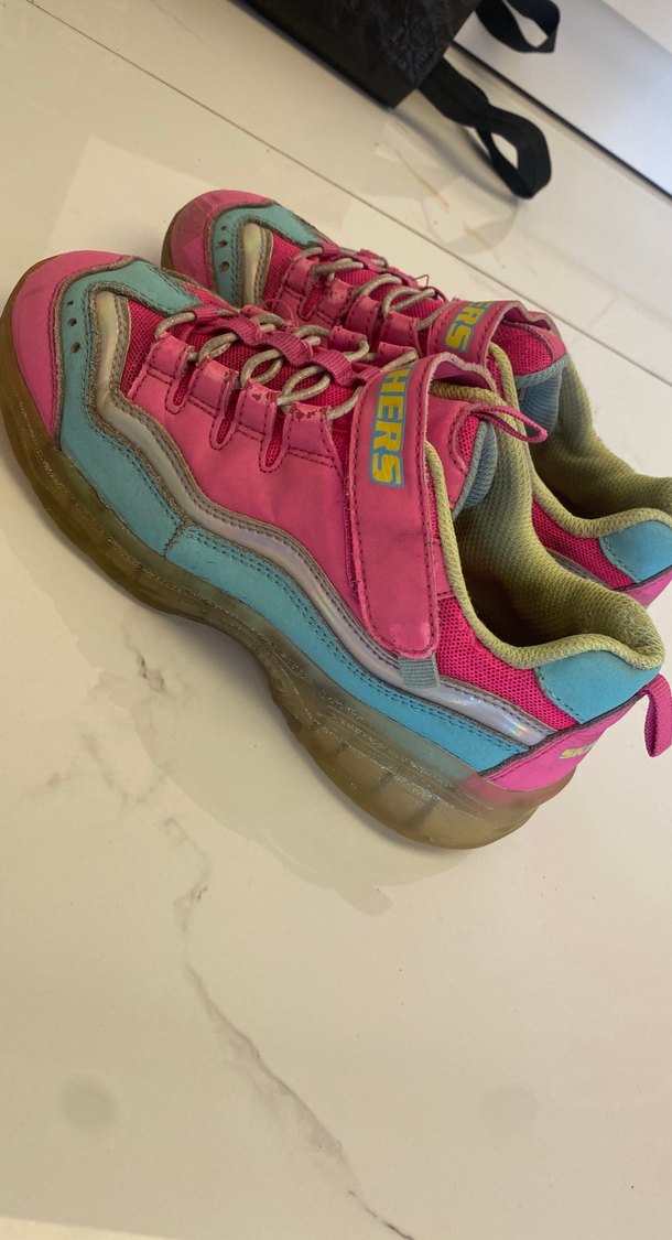 Kız Çocuk Renkli Fırfırlı skechers Ayakkabı - Görsel 5