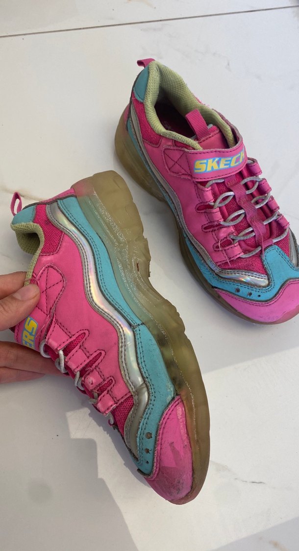 Kız Çocuk Renkli Fırfırlı skechers Ayakkabı - Görsel 4