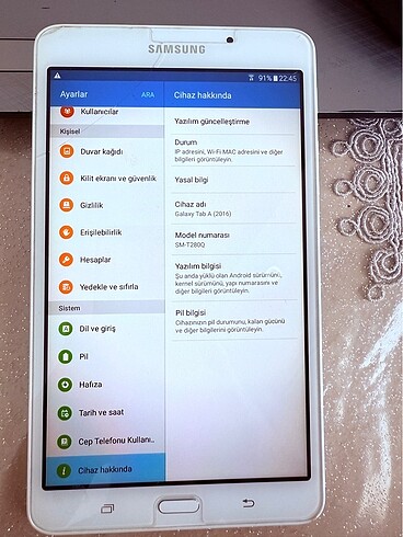 Samsung ?7? Wi?Fi, 1.5?GB/8?GB, çiziksiz ekran, sorunsuz çalışır durumda