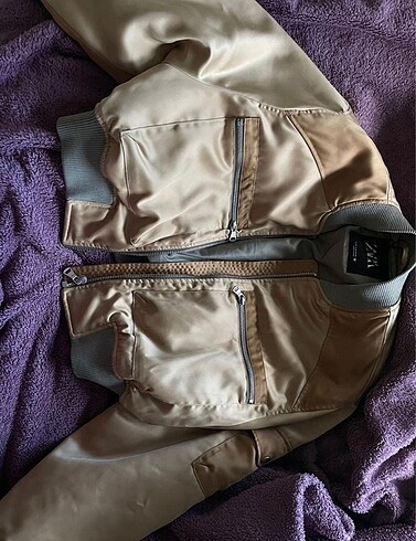 s Beden camel Renk dore haki bomber ceket zara
