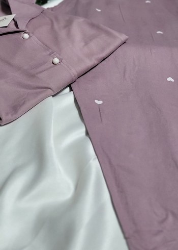 Diğer Mor Desenli Kadın Pijama Takımı