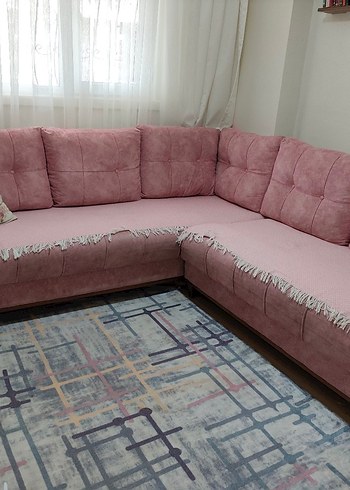Pembe Modern Köşe Kanepe - Görsel 3
