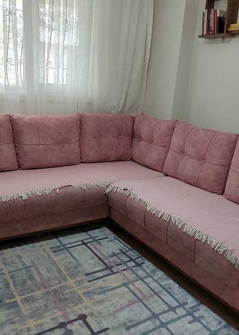 Pembe Modern Köşe Kanepe - Görsel 2
