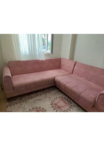 Pembe Modern Köşe Kanepe - Görsel 4
