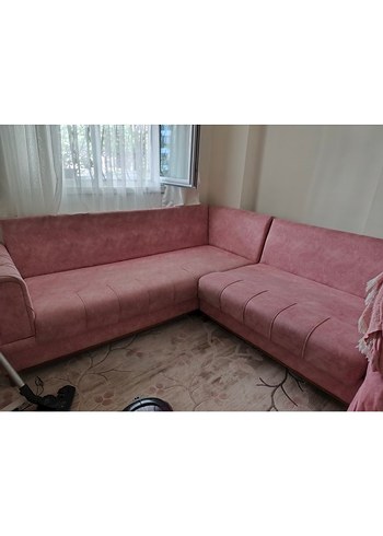 Pembe Modern Köşe Kanepe - Görsel 5