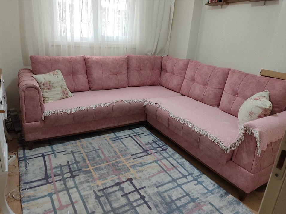 Pembe Modern Köşe Kanepe - Görsel 3