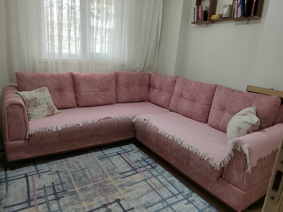 Pembe Modern Köşe Kanepe - Görsel 2