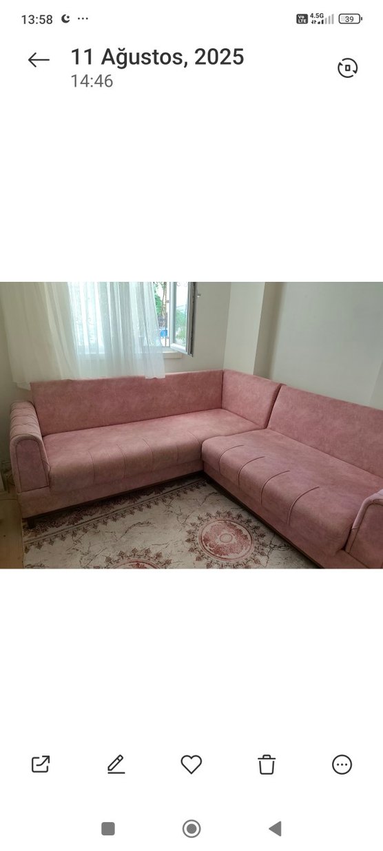Pembe Modern Köşe Kanepe - Görsel 4