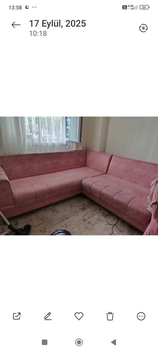 Pembe Modern Köşe Kanepe - Görsel 5