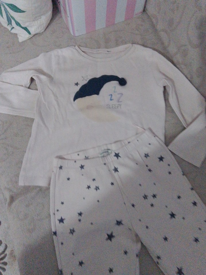 Pamuklu Desenli Çocuk Pijama Takımı - Görsel 3