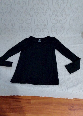 Kız Çocuk Siyah Uzun Kollu Basic Tişört - Görsel 3